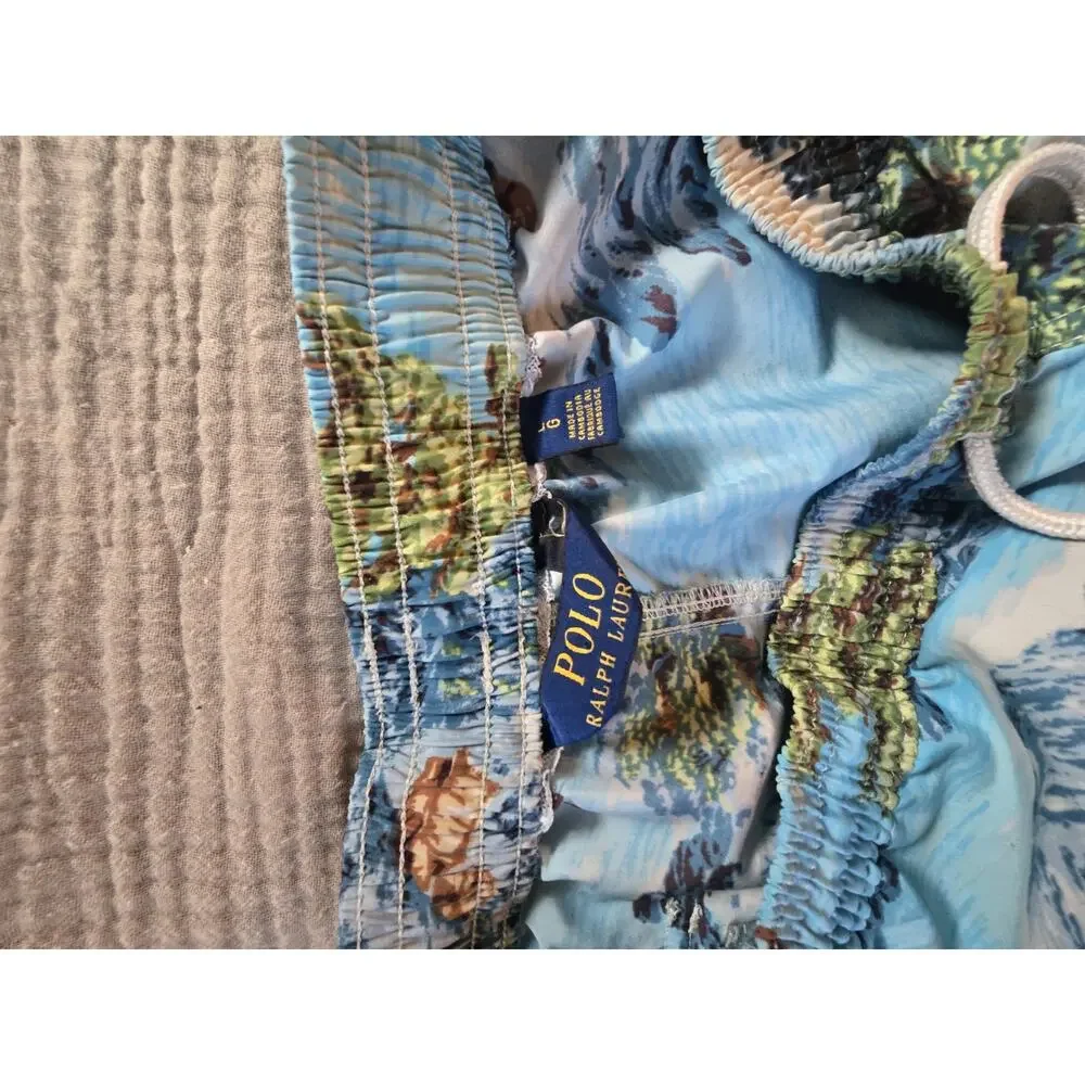 Polo Ralph Lauren Swim Trunks Mens Size Large Tropical Drawstring Beach shorts